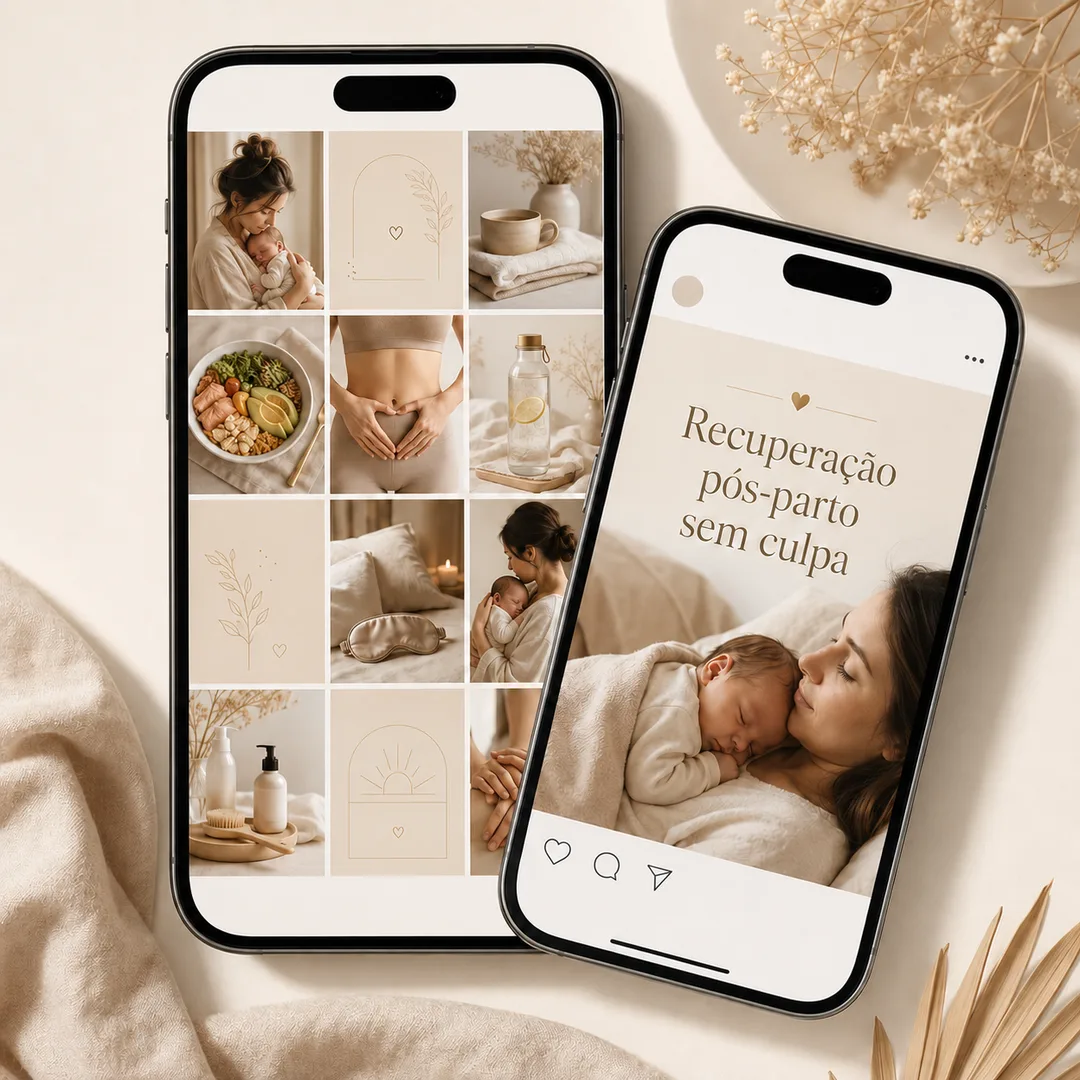 Feed profissional de pós-parto no Instagram